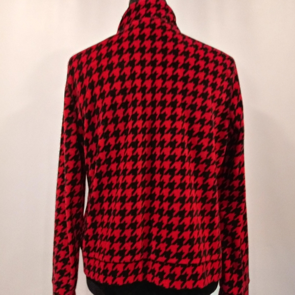 KIM ROGERS Petite M Red/Black Houndstooth Jacket - Picture 3 of 7